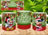 Caneca Natal mickey e minnie